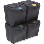 Sada 4 odpadkových košů SORTIBOX antracit