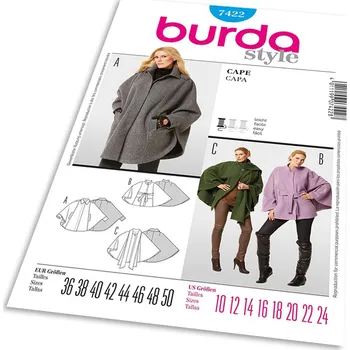 Střih Burda 7422 - Plášť