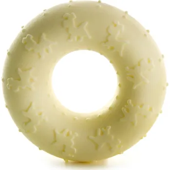 Hračka pro psa JK ANIMALS, TPR Light kroužek z termoplastické pryže a EVA pěny, 7 cm, žlutý