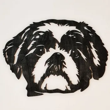 Obraz Shitsu dřevěný obraz - Tmavě hnědá lazura