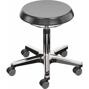 ESD pracovní stolička, sedátko z PU, křížová noha z hliníku