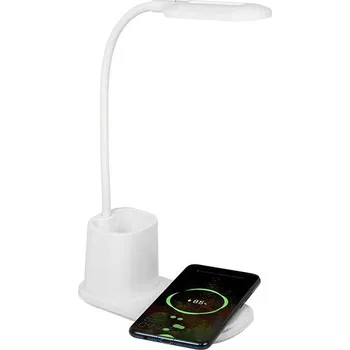 Stojací lampa LED21 LED stmívatelná stolní lampička LB-05 s indukční nabíječkou, USB, bílá