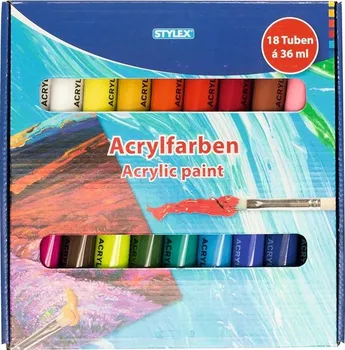 Vodová barva Stylex 28655 akrylové barvy 18x 36 ml
