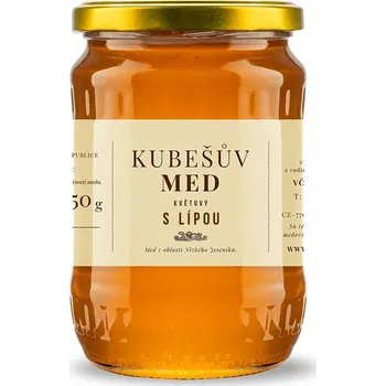 Kubešův med - Med květový lipový - 0,75 kg sklo