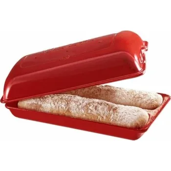 Forma na pečení Forma na ciabattu červená Burgundy - Emile Henry (Forma na pečení 2 ks ciabatty červená Burgundy - Emile Henry)
