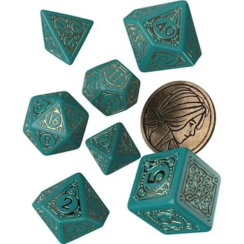 Příslušenství k deskovým hrám Q-workshop Sada kostek Zaklínač - kostky Triss, barva khaki zelená