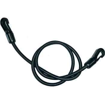 Upínací popruh Gumolano s plastovými háčky, gumicuk, 8mm, délka kompletu 0,6 m, barva černá