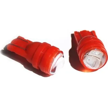 Autožárovka Rabel T10 W5W 2 smd 5630 ČERVENÁ s čočkou