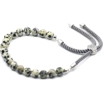 Šperk AWM, Ltd, S3 8AL Postříbřený náramek 925 s drahými kameny - Dalmatský Jaspis