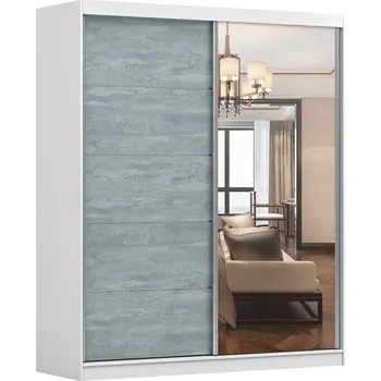 Šatní skříň Eoshop Šatní skříň Baltimore 183 cm, Bílá / Beton