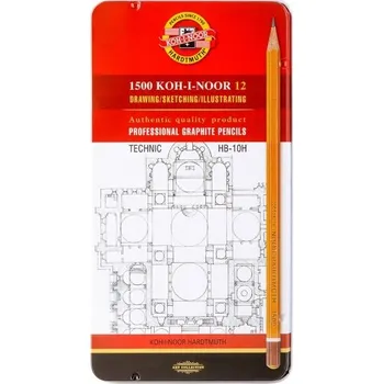 Grafitová tužka Souprava grafitových tužek Koh-i-noor - Technic HB-10H - 1502