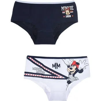 Dívčí spodní prádlo Dívčí kalhotky Disney Minnie Mouse - modrá/bílá Velikost: 128/140