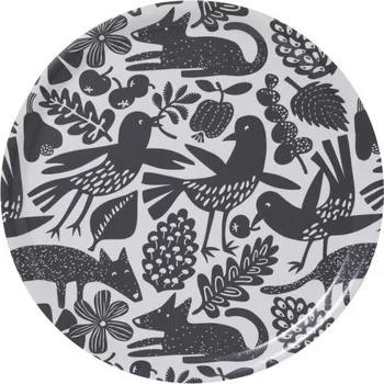 Kulatý servírovací tác Peace d38, Klippan Švédsko Tmavě šedá