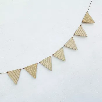 Dřevěná girlanda vlajková, WHITE ORCHID