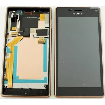Sony Xperia M2 Aqua D2403 LCD displej včetně dotykového skla a krytu copper