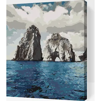 Malování podle čísel - Ostrov Capri, Itálie Velikost: 30x40cm, Rámování: Pouze srolované plátno