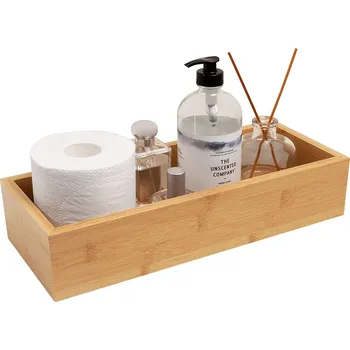 Drátěná police Tutumi, bambusová koupelnová přenosná polička 322737, hnědá, HOM-07012