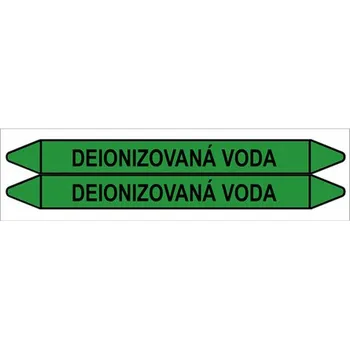 samolepka Značení potrubí, deionizovaná voda,2 ks, 450 × 52 mm