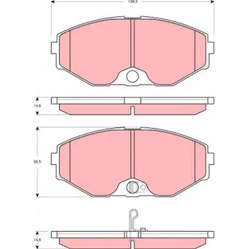 Brzdová destička Sada brzdových destiček, kotoučová brzda TRW GDB3273