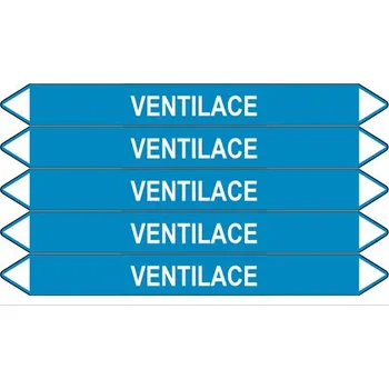 samolepka Značení potrubí, ventilace,5 ks, 150 × 12 mm