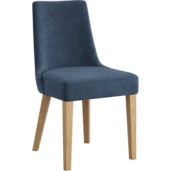 Jídelní židle Židle čalouněná modrá s dřevěnými nohami R11 Carini