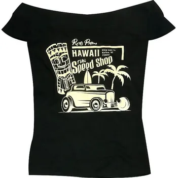 Dámské tričko Dámské tričko Rusty Pistons Rptsw56 Hawaii black/beige - XL / černá