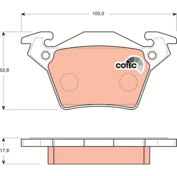 Brzdová destička Sada brzdových destiček, kotoučová brzda TRW GDB1408