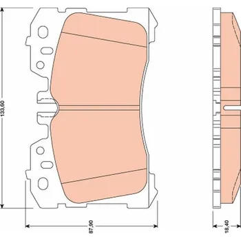 Brzdová destička Sada brzdových destiček, kotoučová brzda TRW GDB3473