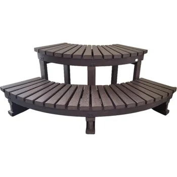 Bazénové schůdky Hanscraft Schůdky k vířivce kulaté hnědé rohové 2 stupně