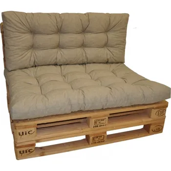 Podsedák Axin Trading s.r.o. Polstry na paletový nábytek s opěrkou - látka tmavě béžový melír