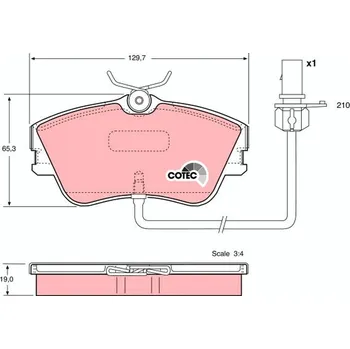 Brzdová destička Sada brzdových destiček, kotoučová brzda TRW GDB1367