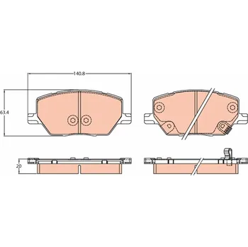 Brzdová destička Sada brzdových destiček, kotoučová brzda TRW GDB3629