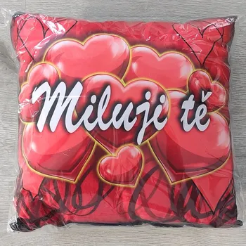 Žertovný předmět Polštářek se srdíčky - Miluji tě