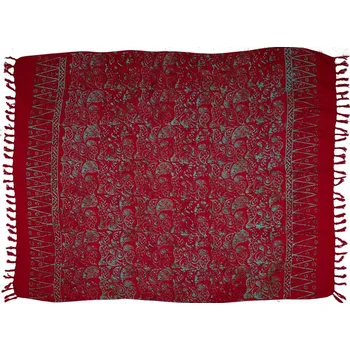 Šátek Sarong batikovaný, Paisley, pareo BO Batik, červený