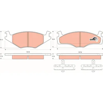 Brzdová destička Sada brzdových destiček, kotoučová brzda TRW GDB1219
