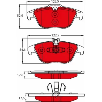 Brzdová destička Sada brzdových destiček, kotoučová brzda TRW GDB2051DTE