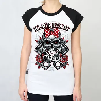 Dámské Raglanové Triko BLACK HEART BELL PISTON Barva: Bílá, Velikost: XL