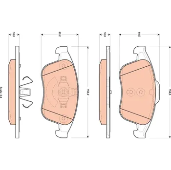 Brzdová destička Sada brzdových destiček, kotoučová brzda TRW GDB1896