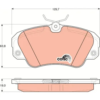 Brzdová destička Sada brzdových destiček, kotoučová brzda TRW GDB957