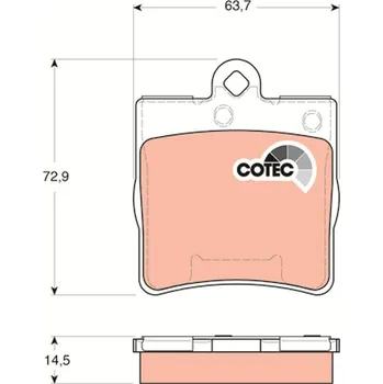 Brzdový systém Sada brzdových destiček, kotoučová brzda TRW GDB1545