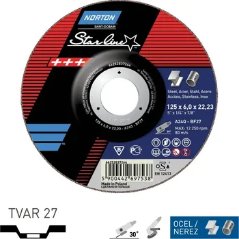 Brusný kotouč Brusný kotouč NORTON Starline 180 x 6,0 x 22,23 mm 66252837268