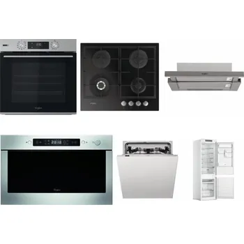 Set domácích spotřebičů WHIRLPOOL OMSK58HU1SX + WHIRLPOOL GOFL 629/NB + WHIRLPOOL AKR 5390/1 IX + WHIRLPOOL AMW 439 IX + WHIRLPOOL WIC 3C33 PFE + WHIRLPOOL WHC18 T311