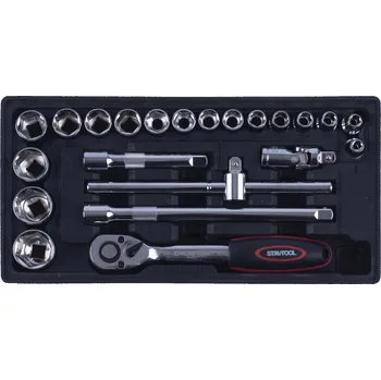 Gola hlavice STAVTOOL Sada hlavic šestihranných 1/2" 22 dílů