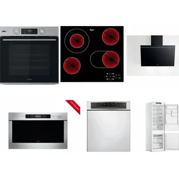 Set domácích spotřebičů WHIRLPOOL OMSK58HU1SX + WHIRLPOOL AKT 8190/BA + WHIRLPOOL AKR 62F LT K + WHIRLPOOL AMW 423/IX + WHIRLPOOL WBC 3C34 PF X + WHIRLPOOL WHC18 T311