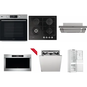 Set domácích spotřebičů WHIRLPOOL OMSK58HU1SX + WHIRLPOOL GOFL 629/NB + WHIRLPOOL AKR 5390/1 IX + WHIRLPOOL AMW 423/IX + WHIRLPOOL WIO 3O540 PELG + WHIRLPOOL WHC18 T311