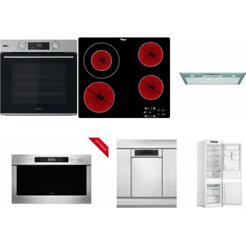 Set domácích spotřebičů WHIRLPOOL OMSK58HU1SX + WHIRLPOOL AKT 8130/NE + WHIRLPOOL AKR 650/1 IX + WHIRLPOOL AMW 423/IX + WHIRLPOOL WSBO 3O34 PF X + WHIRLPOOL WHC18 T311