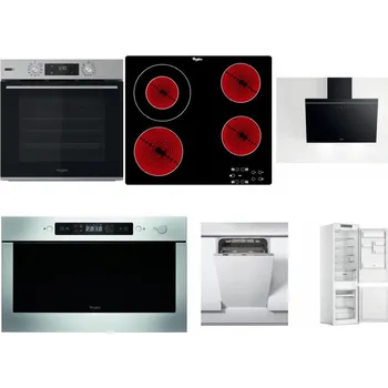 Set domácích spotřebičů WHIRLPOOL OMSK58HU1SX + WHIRLPOOL AKT 8130/NE + WHIRLPOOL AKR 62F LT K + WHIRLPOOL AMW 439 IX + WHIRLPOOL WSIC 3M27 C + WHIRLPOOL WHC18 T311