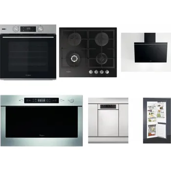 Set domácích spotřebičů WHIRLPOOL OMSK58HU1SX + WHIRLPOOL GOFL 629/NB + WHIRLPOOL AKR 62F LT K + WHIRLPOOL AMW 439 IX + WHIRLPOOL WSBO 3O34 PF X + WHIRLPOOL ART 65031