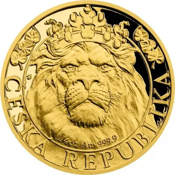 2022 - Zlatá mince 10 NZD Český lev Proof - 1/4 Oz