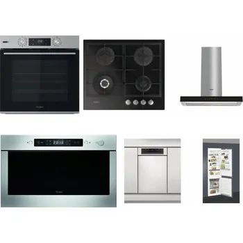 Set domácích spotřebičů WHIRLPOOL OMSK58HU1SX + WHIRLPOOL GOFL 629/NB + WHIRLPOOL WHBS 62F LT K + WHIRLPOOL AMW 439 IX + WHIRLPOOL WSBO 3O34 PF X + WHIRLPOOL ART 66112